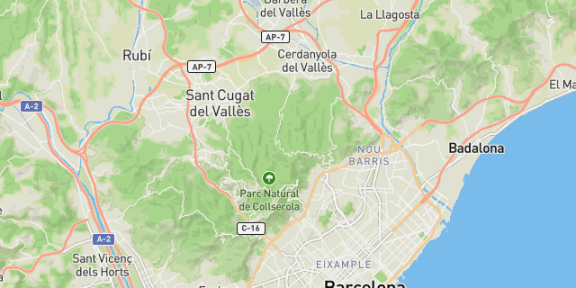 Map of the routes around Barcelona