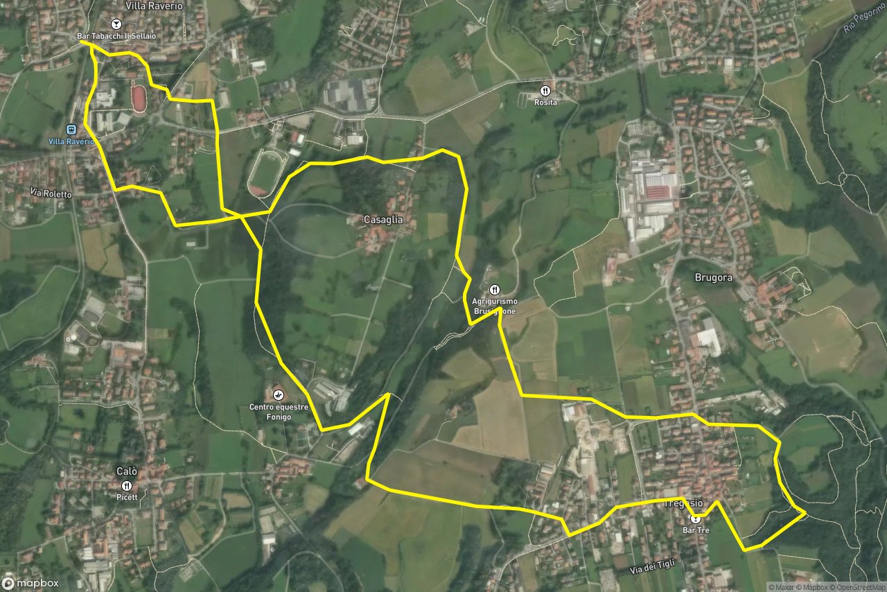 Via Cardinale Federico Borromeo – Via Rosnigo 9 km loop seen over 3D terrain