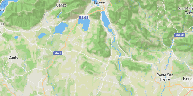 Map of the routes around Bergamo