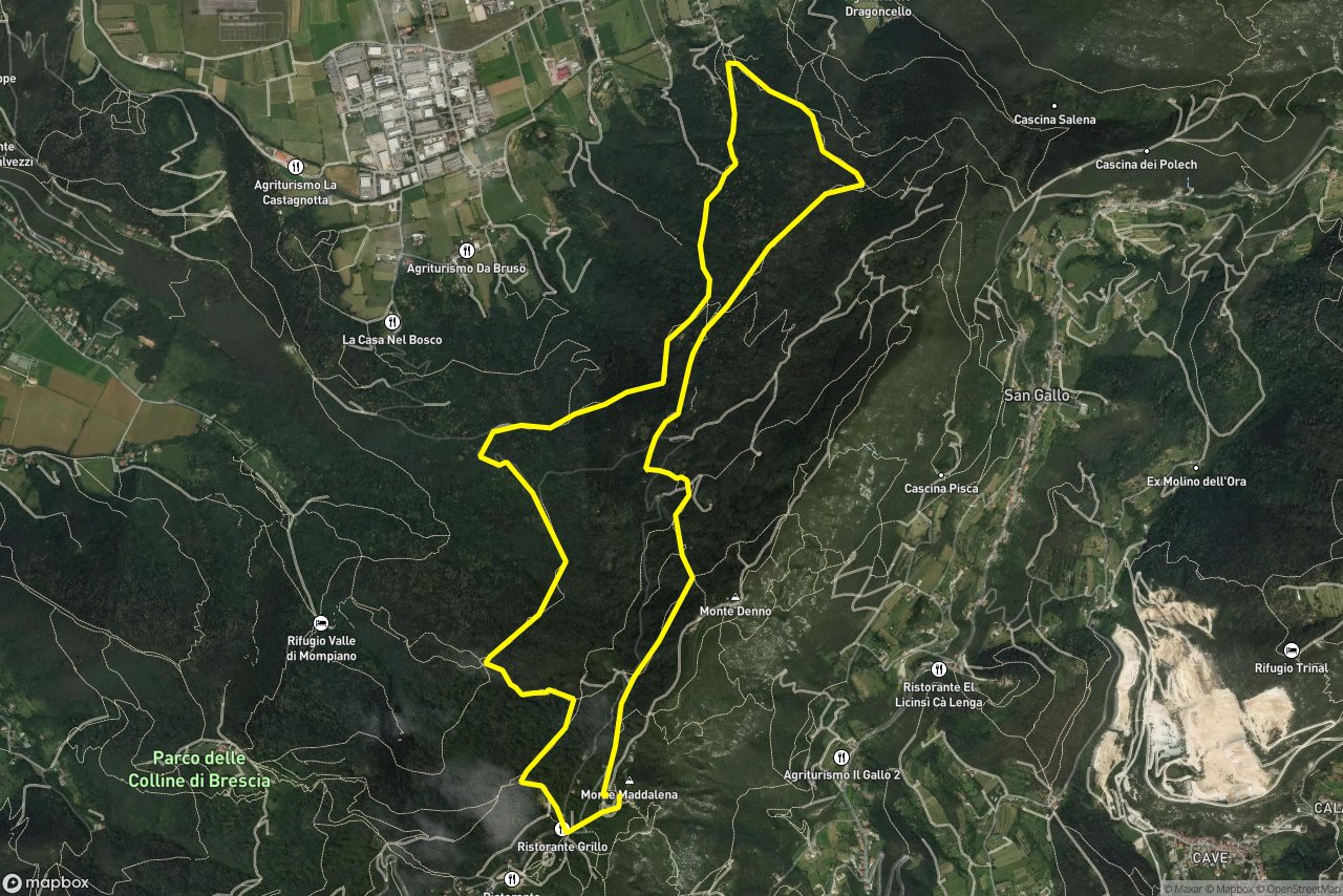Sentér del Negondol – Sentér dei Roncher 11 km loop seen over 3D terrain