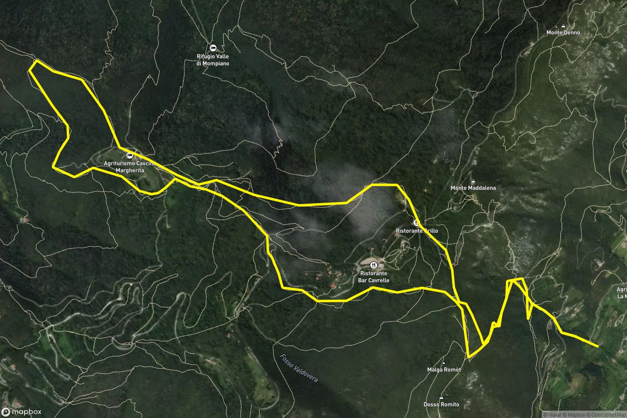 Sentiero dei Darnei – Sentiero Partigiano Giordano Giuseppe Bailetti 10 km loop seen over 3D terrain