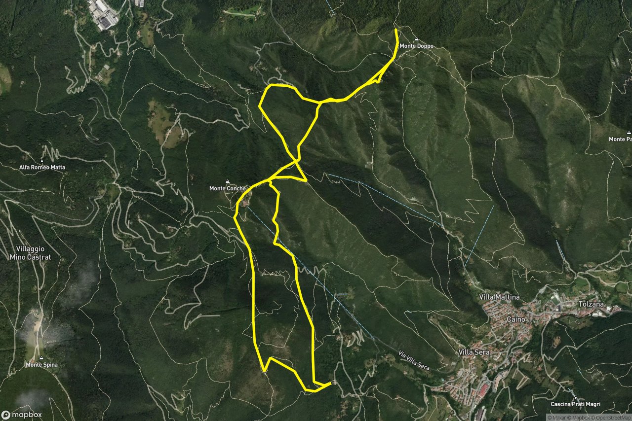 Viale della Misericordia 11 km loop seen over 3D terrain