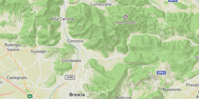 Map of the routes around Brescia