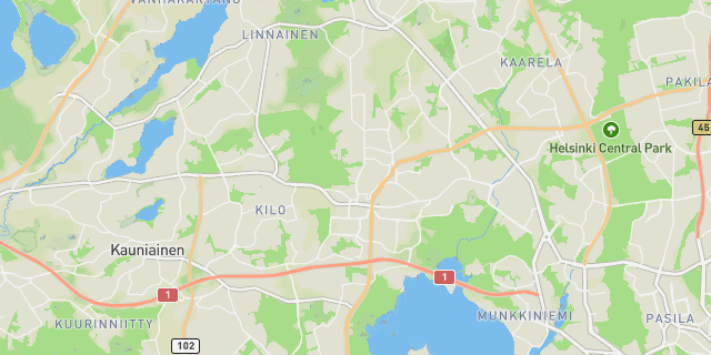 Map of the routes around Espoo