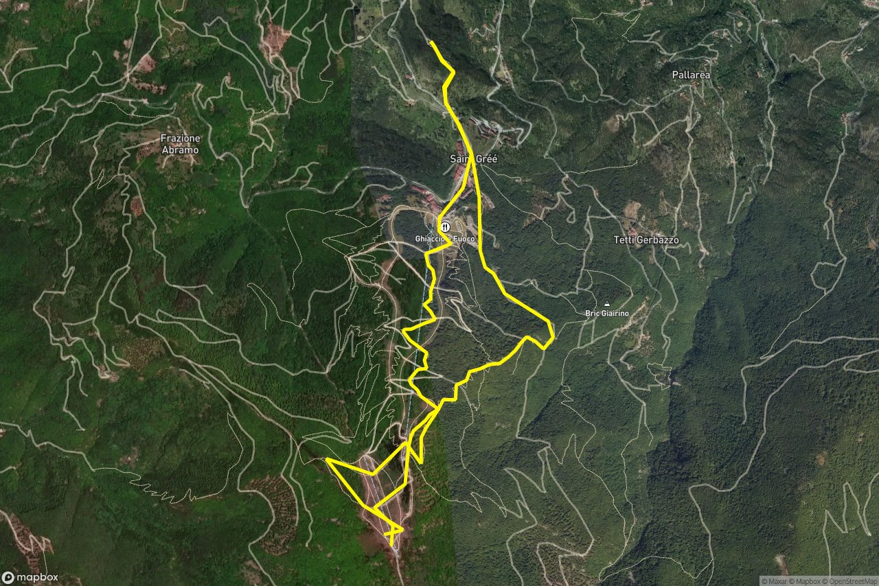 Via Santuario – Via del Poggio 10 km loop seen over 3D terrain