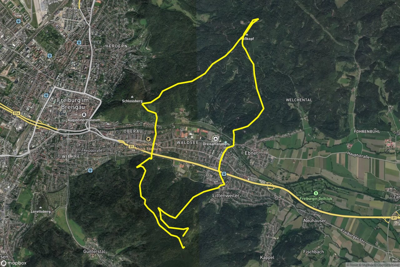Canadian Trail – Borderline (Abschnitt 4) 18 km loop seen over 3D terrain