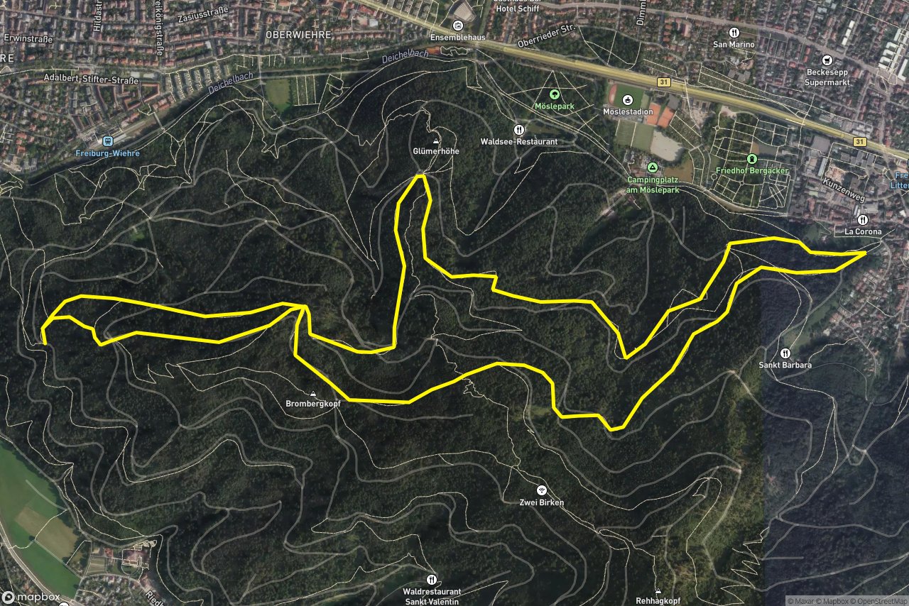 Sägemännleweg – Brombergfelsenweg 9 km loop seen over 3D terrain
