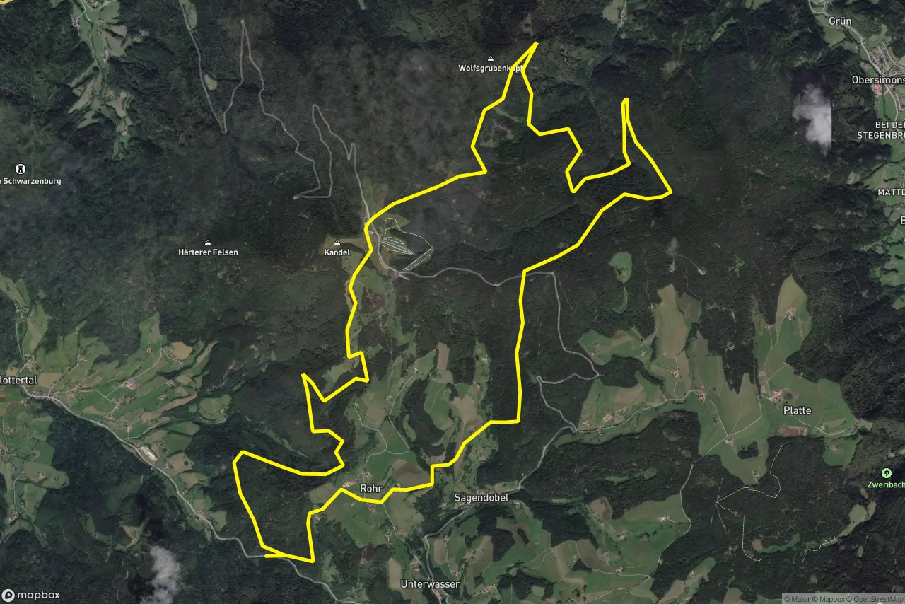 Schindelbergstraße – Kandelstraße 27 km loop seen over 3D terrain