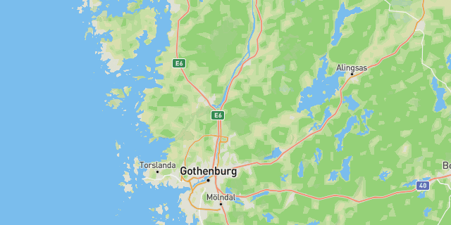 Map of the routes around Gothenburg