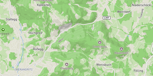 Map of the routes around Graz