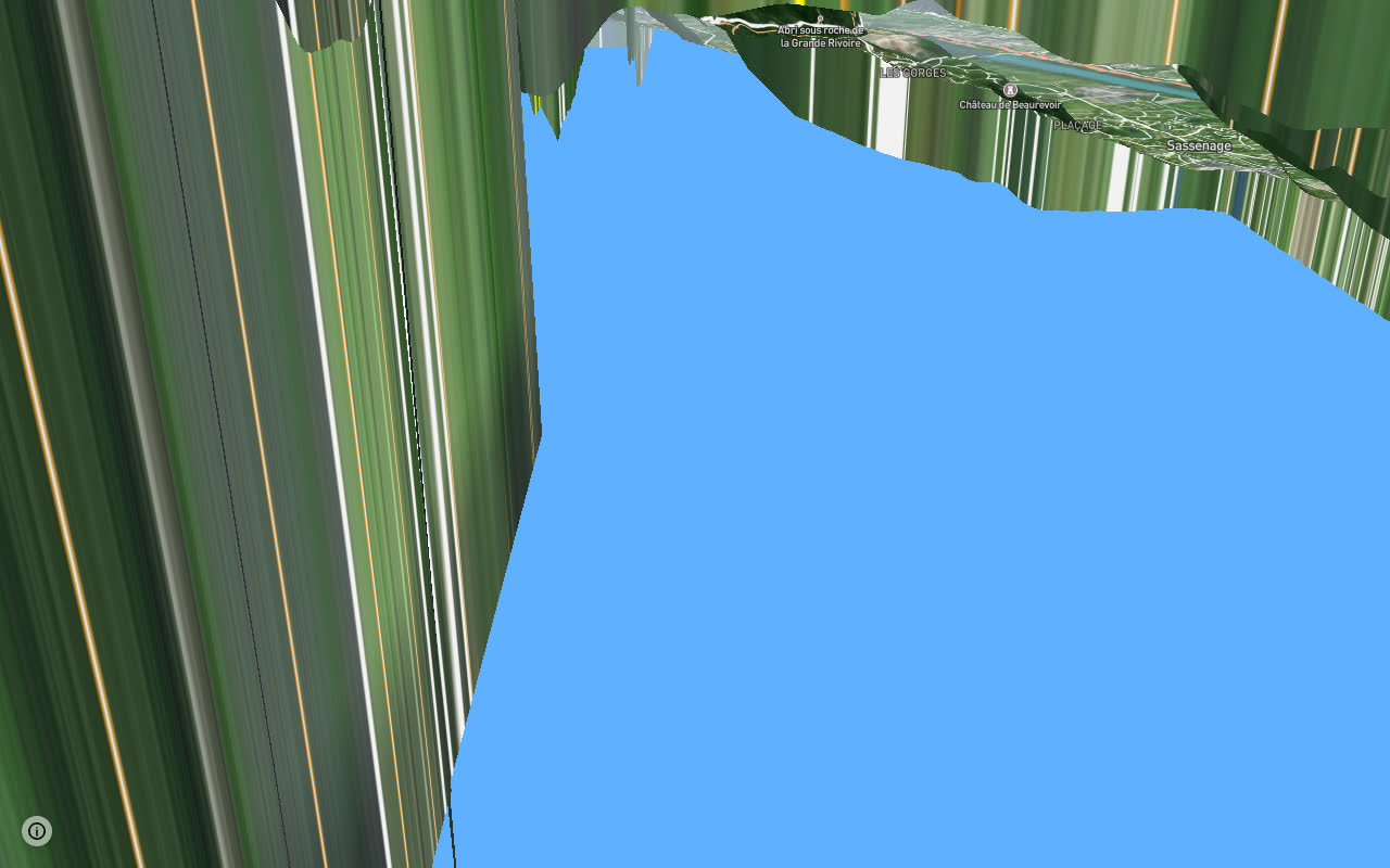 ViaVercors: Saint-Nizier-du-Moucherotte à Engins seen over 3D terrain