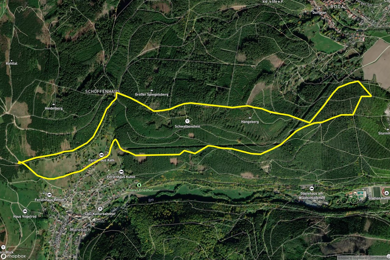 Oberer Berggrabenweg – Alte Handelsstraße 7 km loop seen over 3D terrain