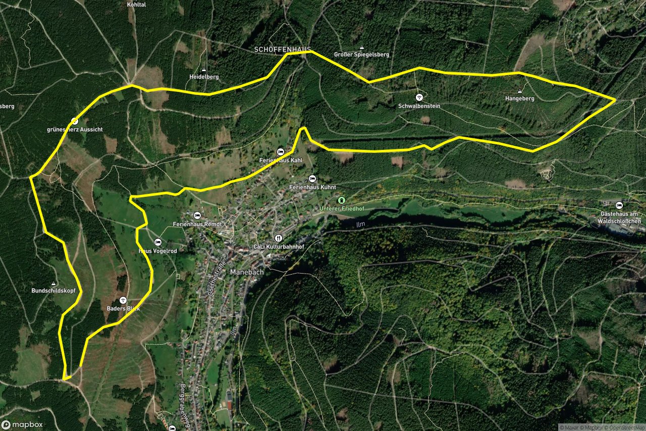 Oberer Berggrabenweg – Alte Handelsstraße 9 km loop seen over 3D terrain