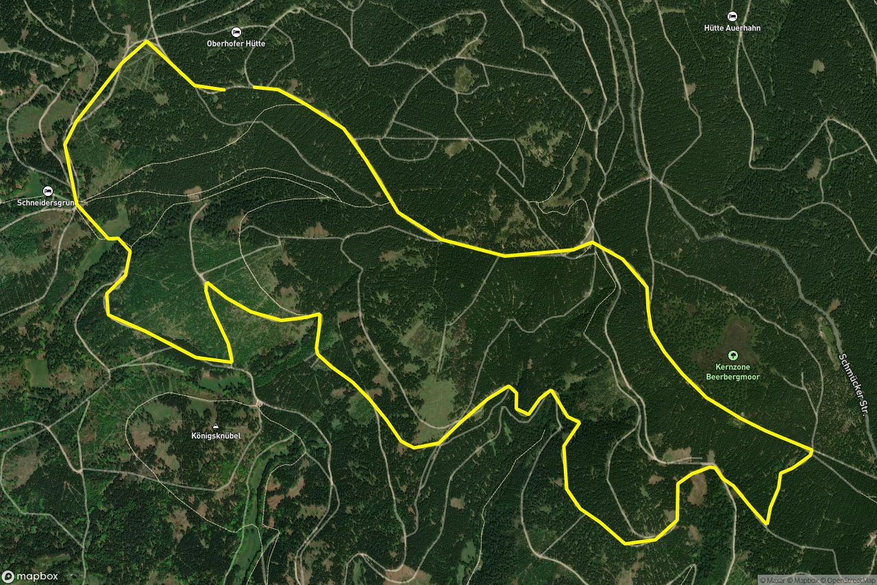 Rennsteig – Suhler Leube 11 km loop seen over 3D terrain