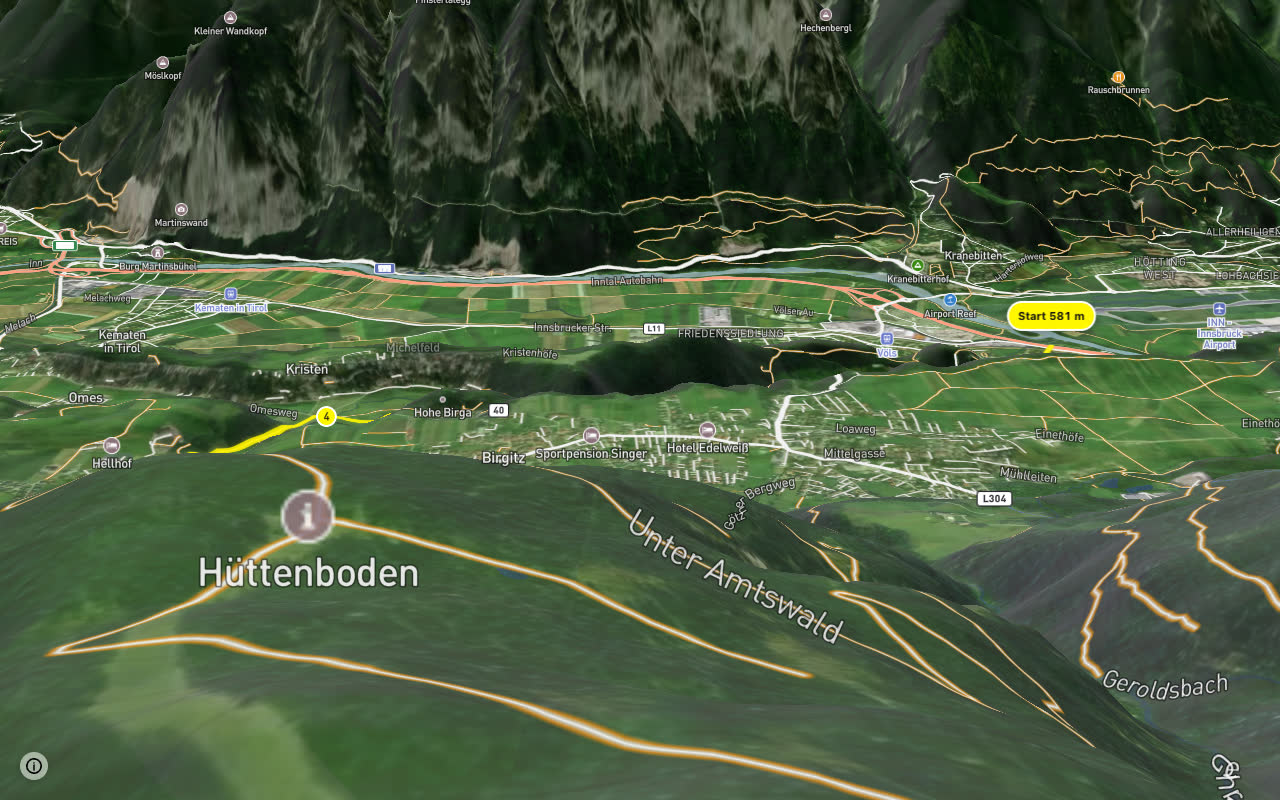 Nasses Tal seen over 3D terrain