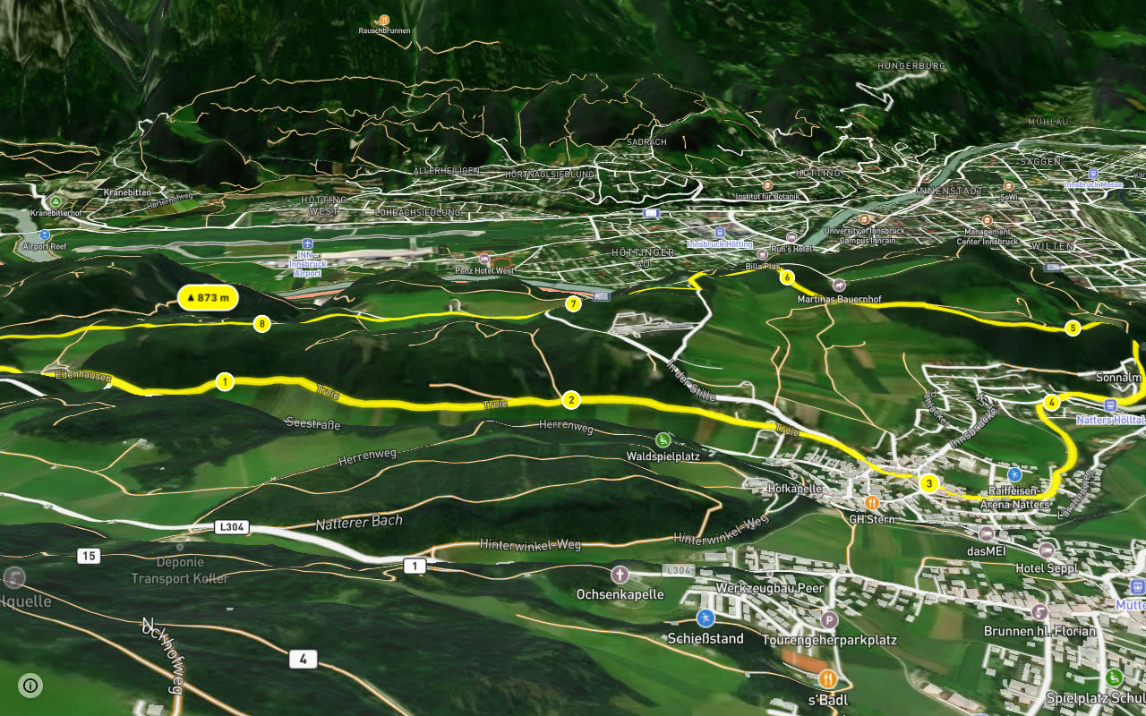 Natterer Boden Runde seen over 3D terrain