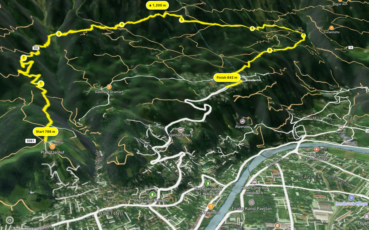 Seegrube seen over 3D terrain