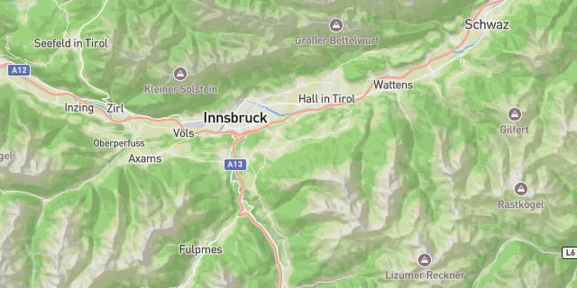 Map of the routes around Innsbruck
