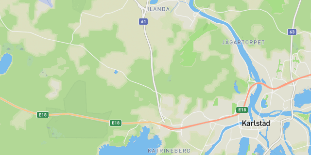 Map of the routes around Karlstad
