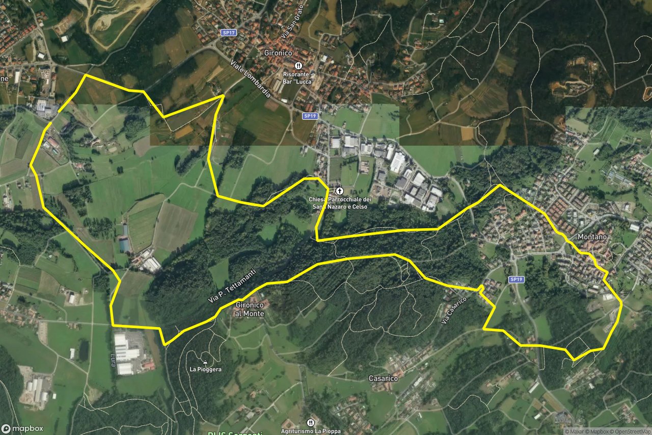 Via delle Fontanelle – Via Santi Nazario e Celso 10 km loop seen over 3D terrain