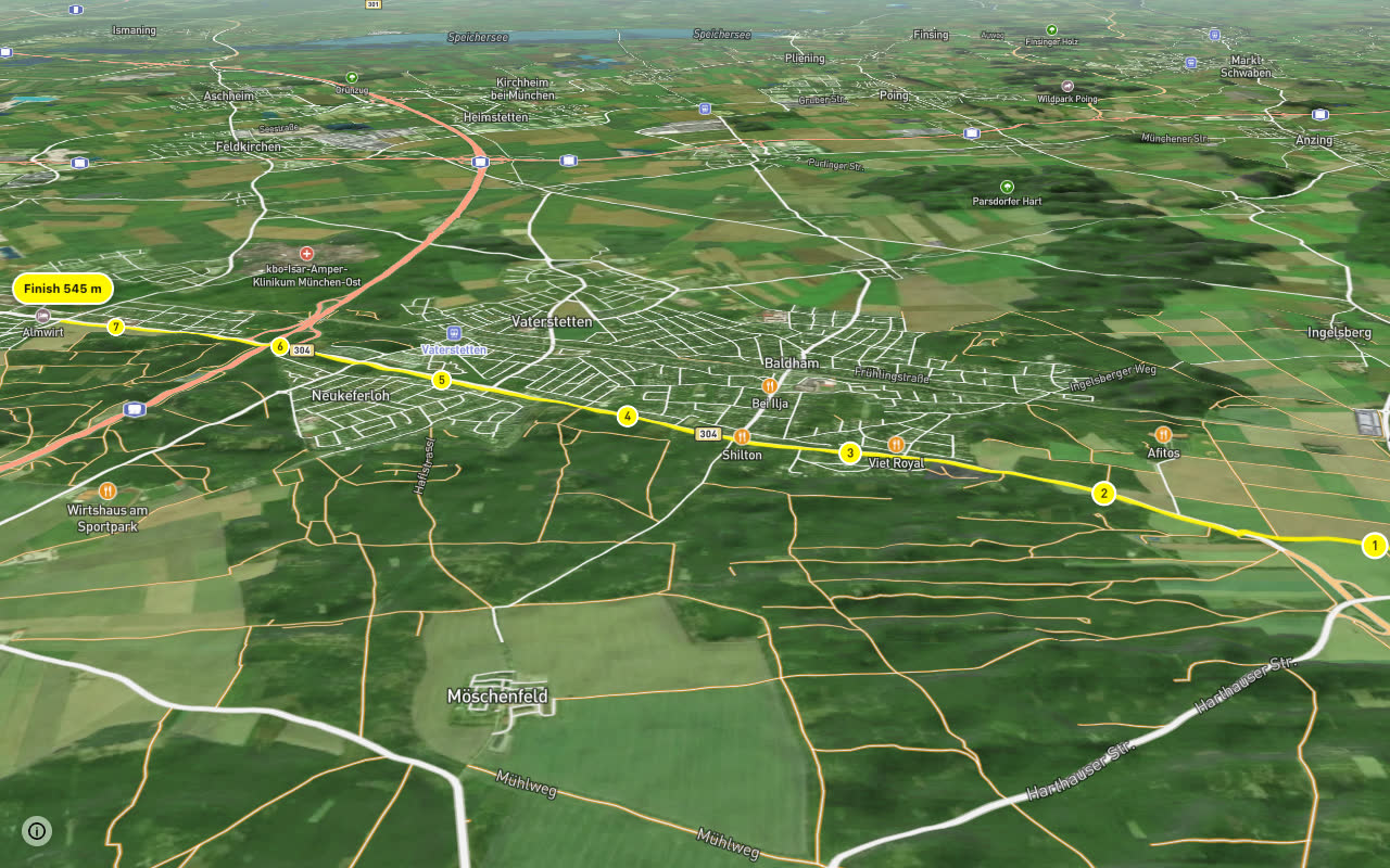 Haar - Zorneding seen over 3D terrain