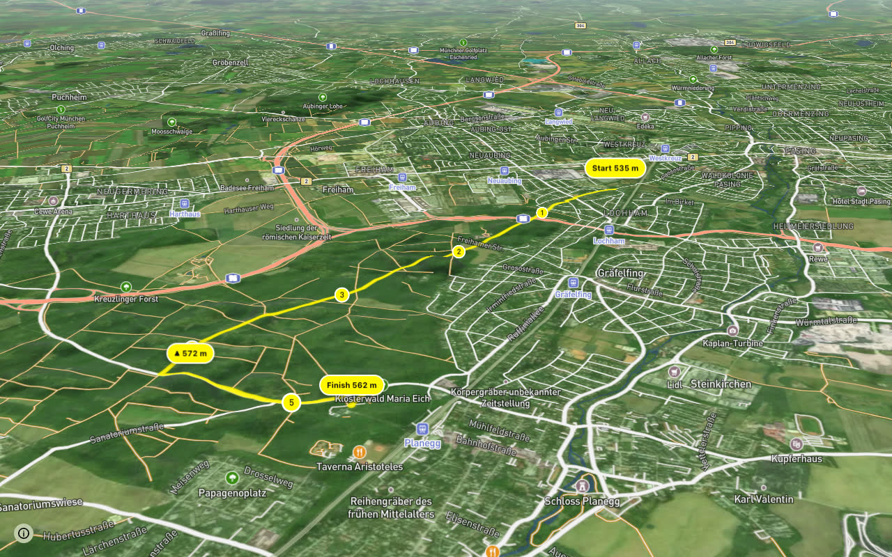 Pasing - Maria Eich seen over 3D terrain