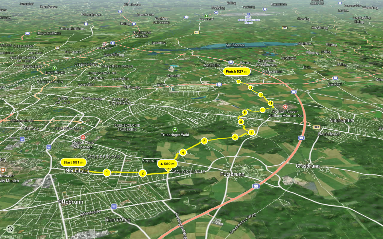RRM Etappe 7 seen over 3D terrain