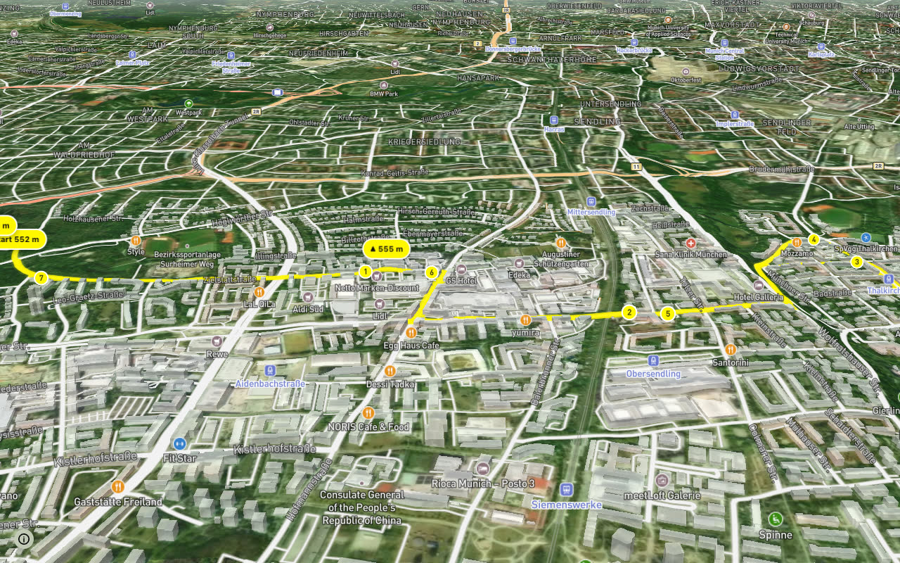 Äußerer Radlring Süd seen over 3D terrain