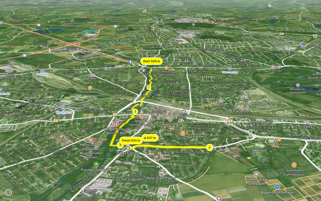 Äußerer Radlring West seen over 3D terrain