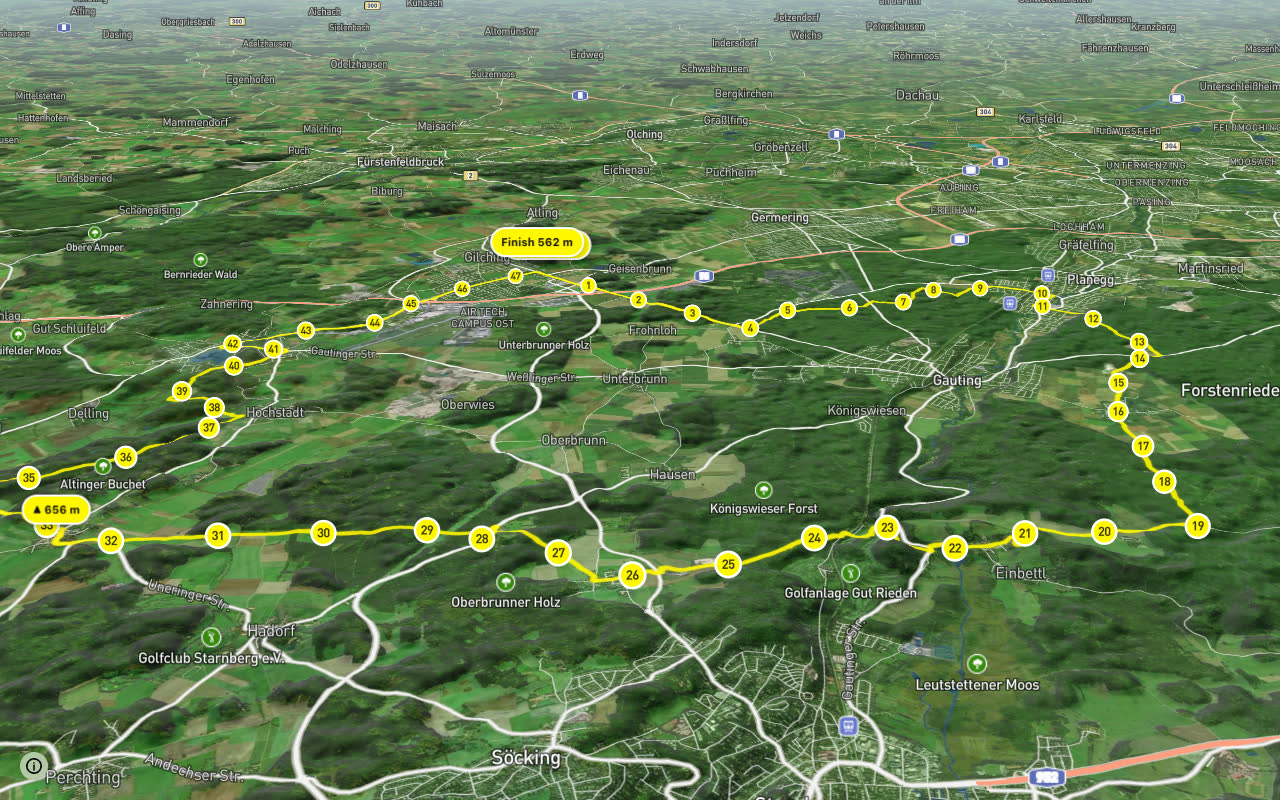 Unterwegs mit den Römern seen over 3D terrain