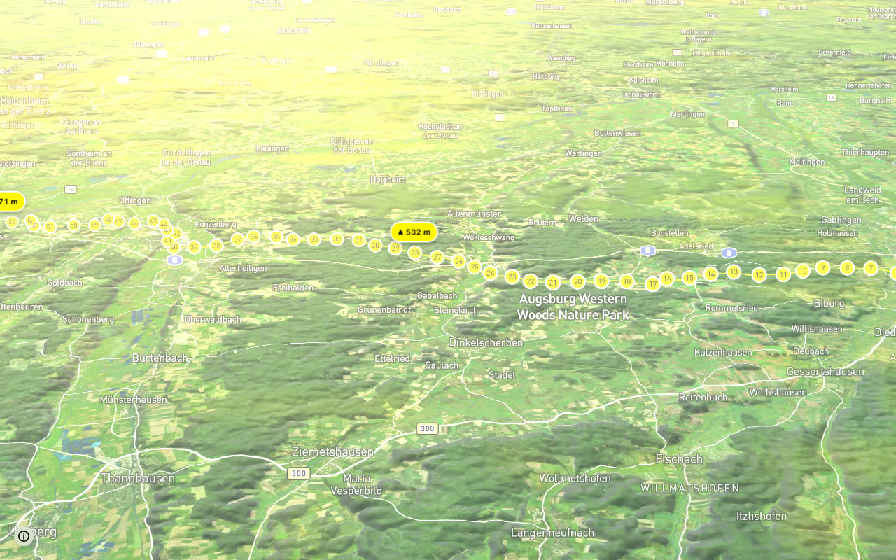 Via Julia seen over 3D terrain