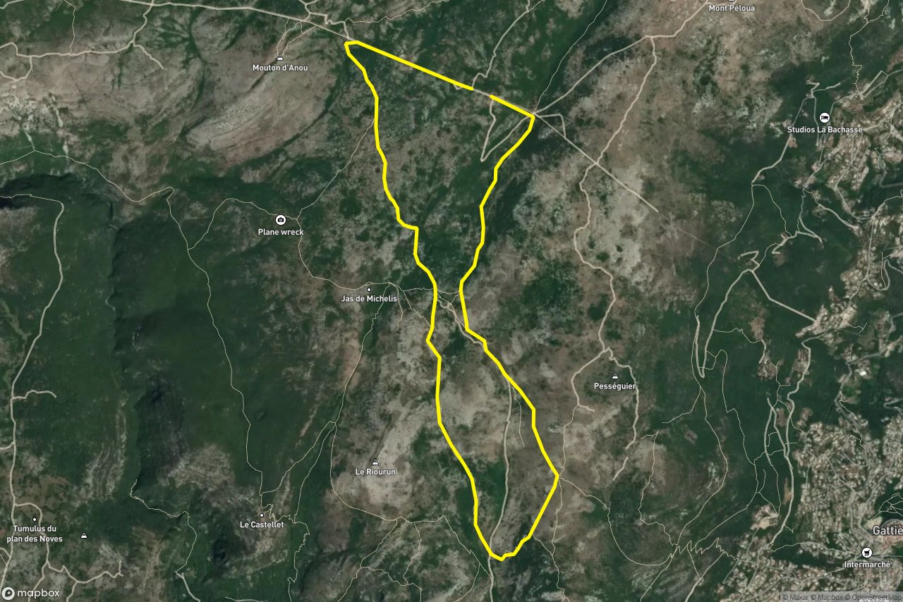 Nice 10 km loop seen over 3D terrain