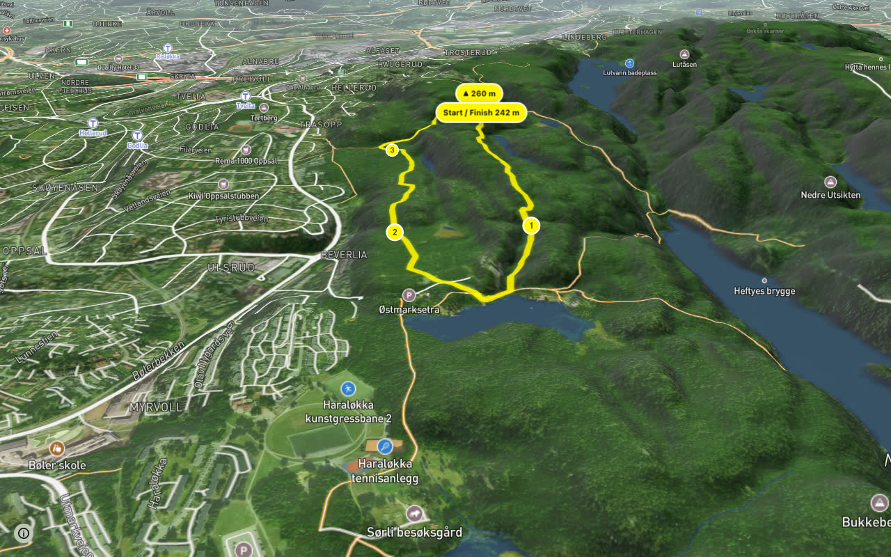 Trulsrunden seen over 3D terrain