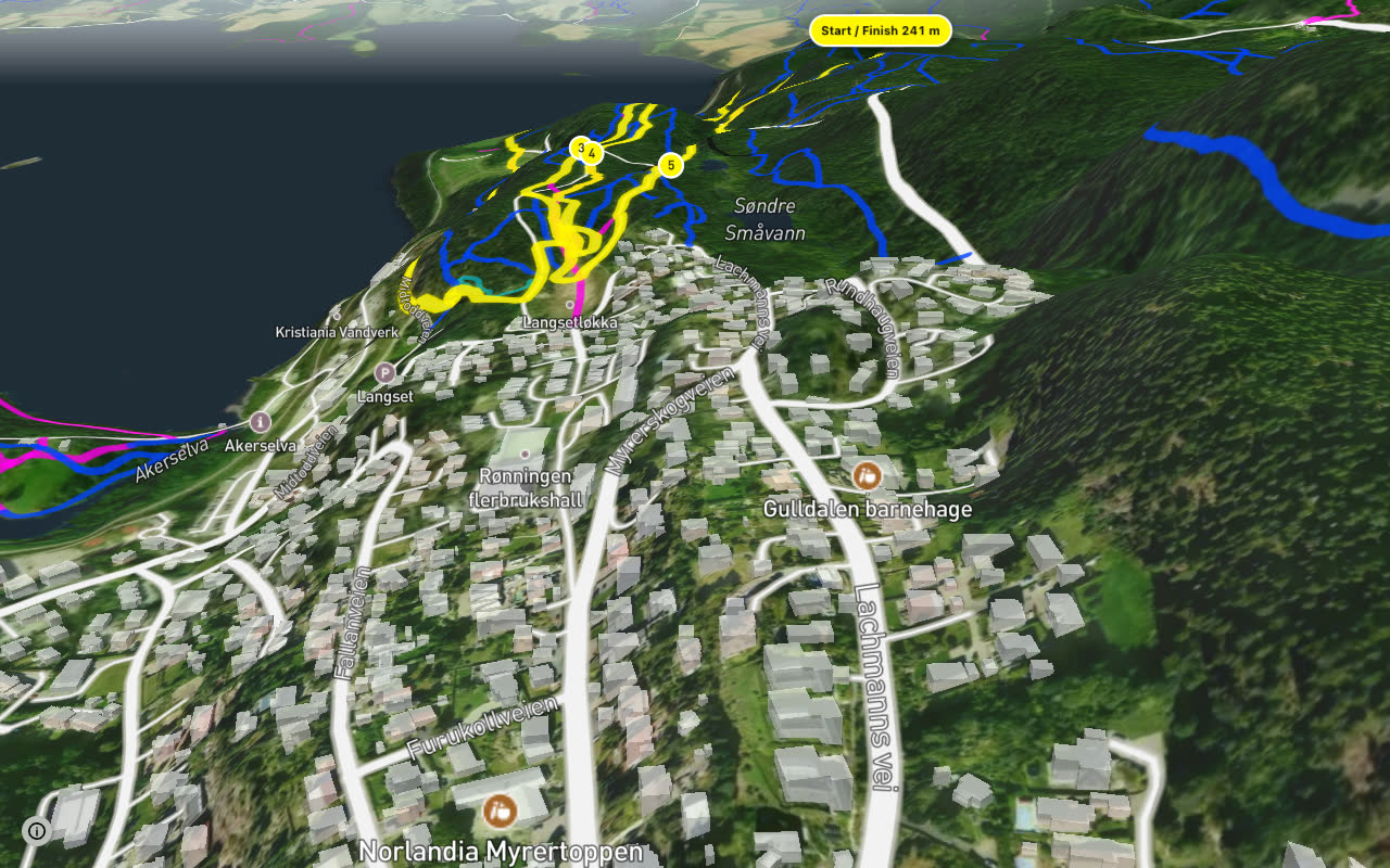 UB Cup Langsetløkka seen over 3D terrain