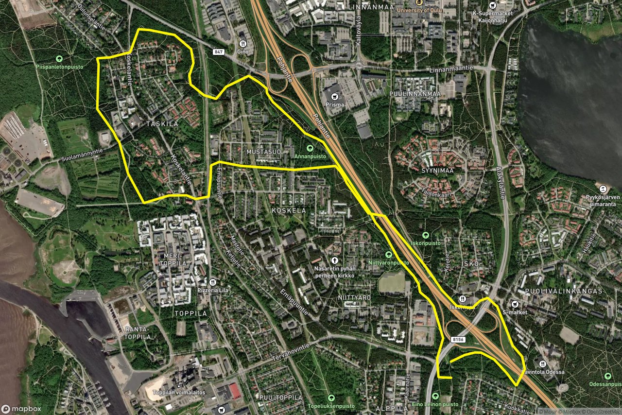 Siimatie – Keulapolku 10 km loop seen over 3D terrain