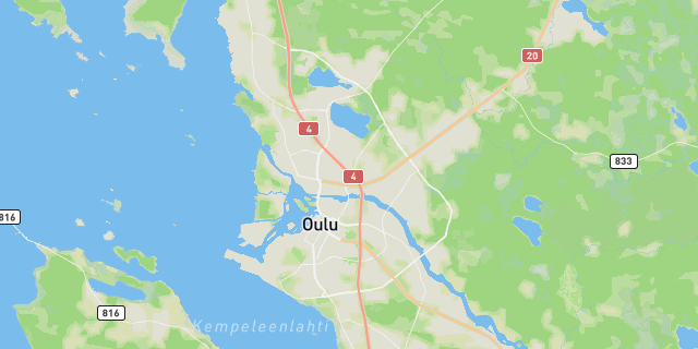 Map of the routes around Oulu