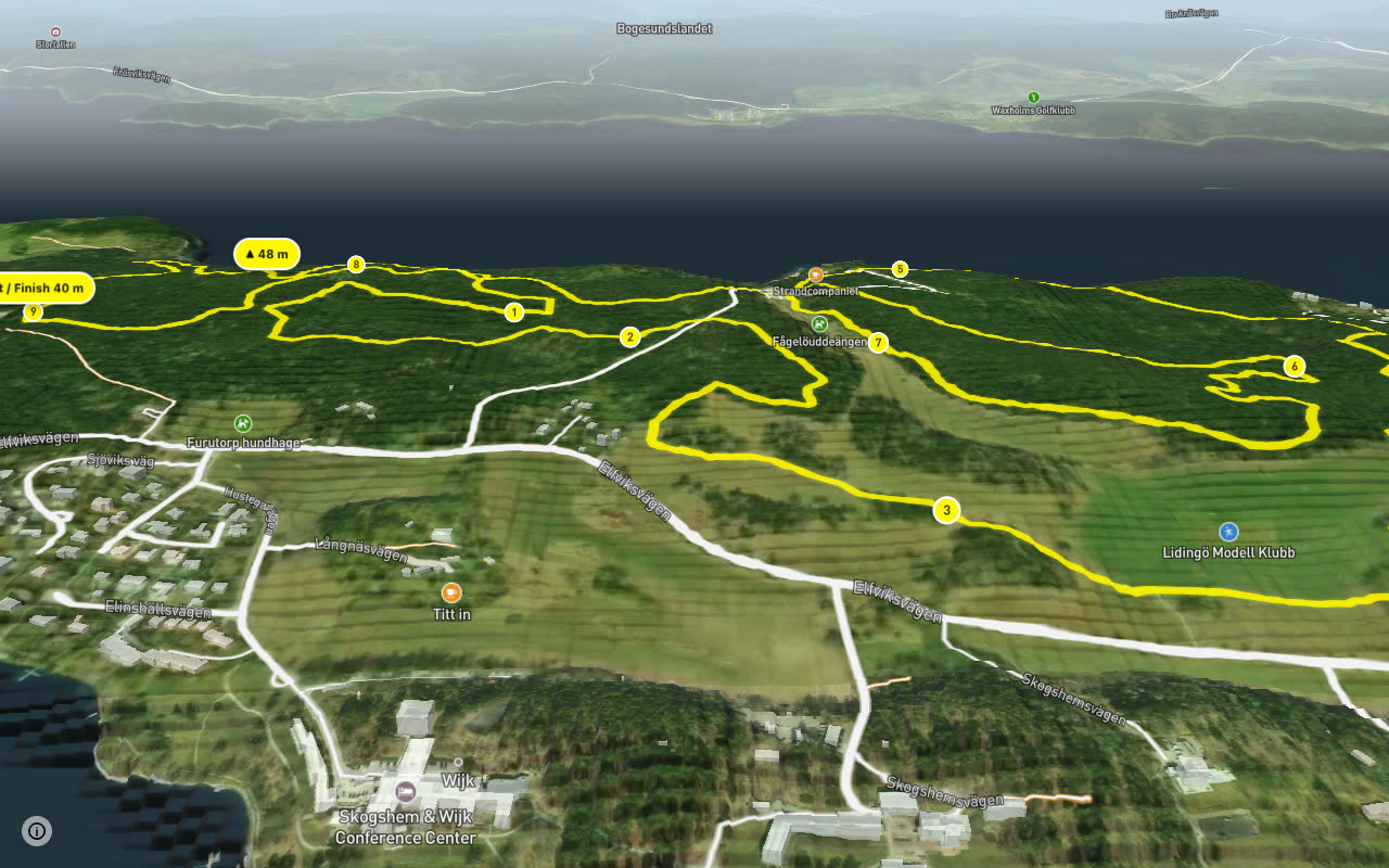 Elfvikslandet MTB seen over 3D terrain