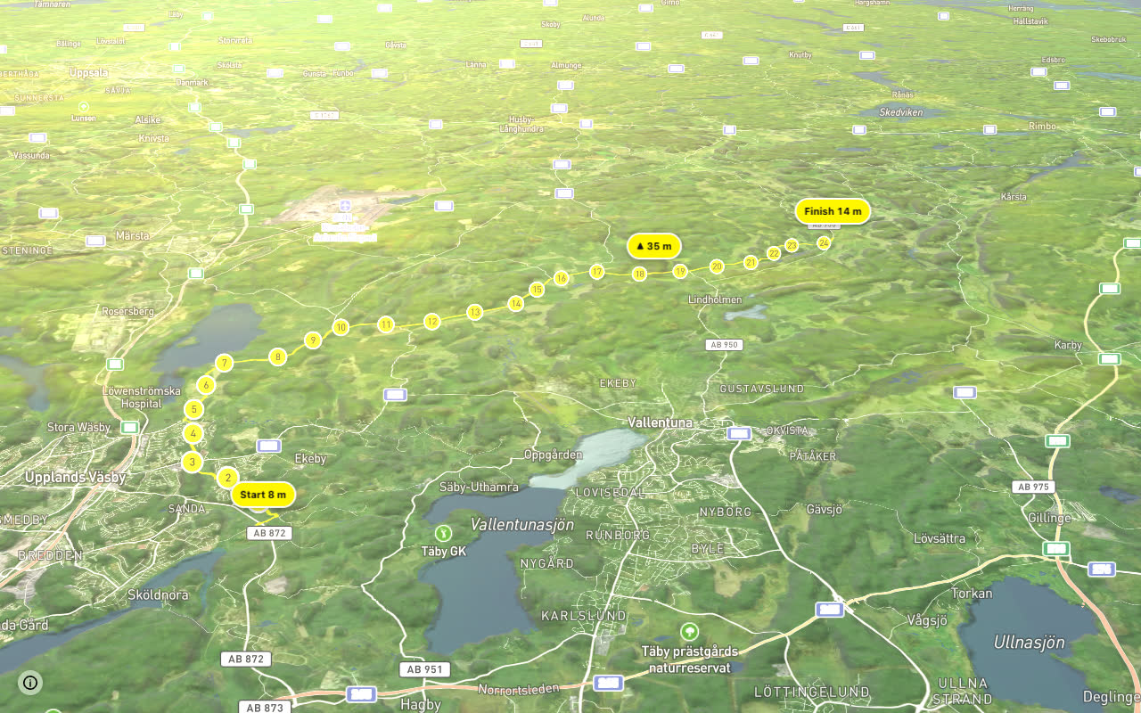 Kustlinjen seen over 3D terrain
