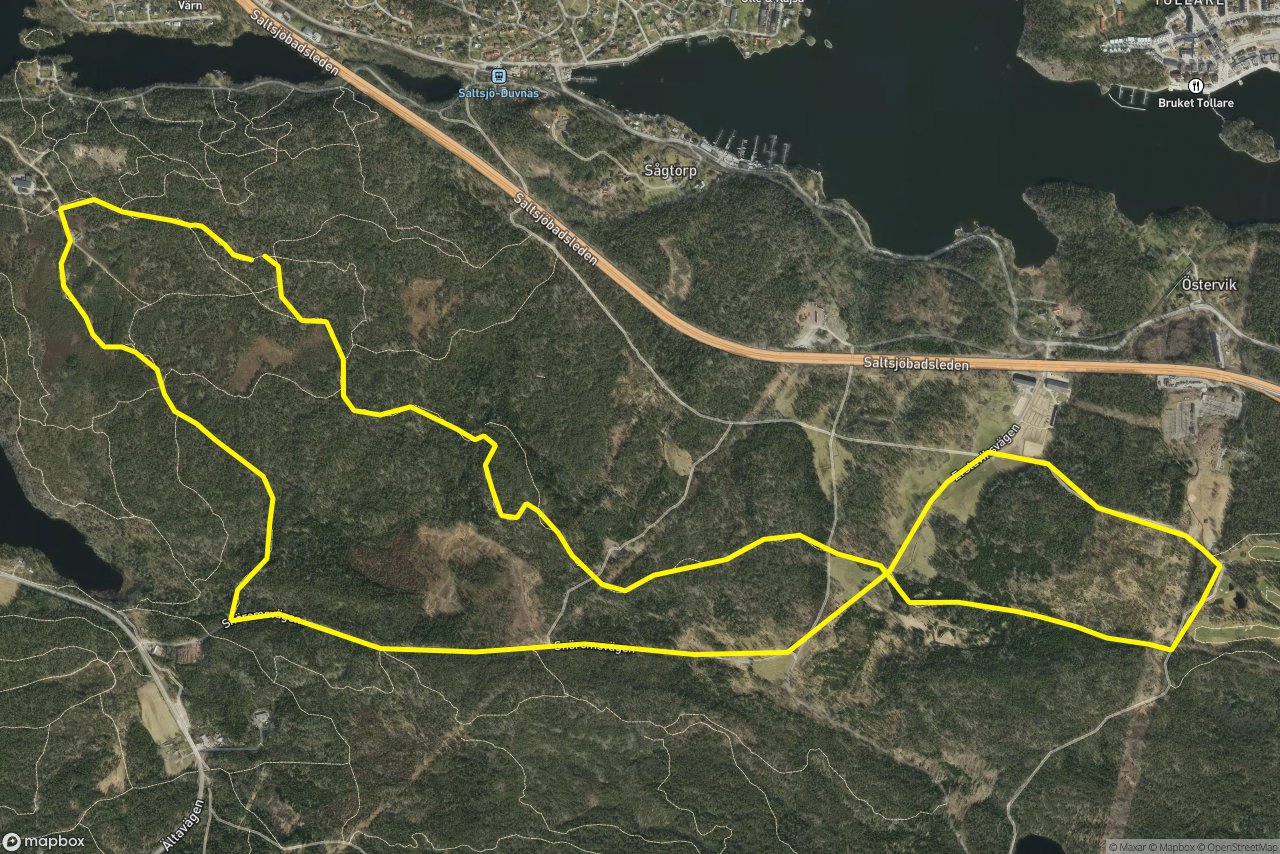 Solsidan norra – Snöromsvägen 10 km loop seen over 3D terrain
