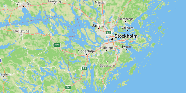 Map of the routes around Stockholm