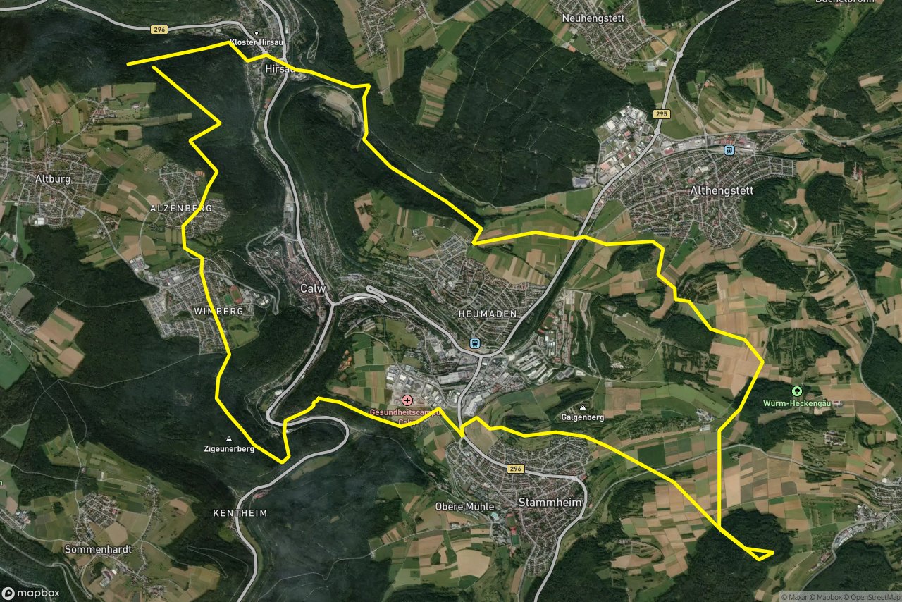 Tälesbachweg – Charlottenweg 27 km loop seen over 3D terrain