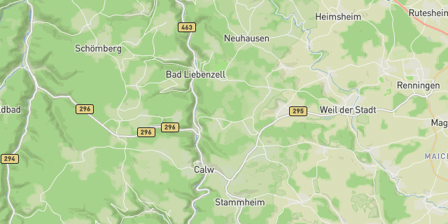 Map of the routes around Stuttgart