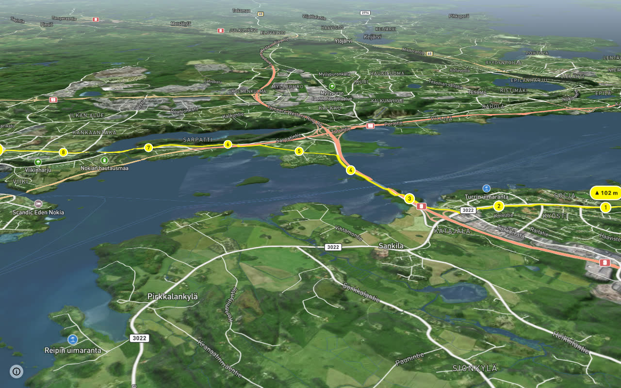 13 Pirkkala - Nokia seen over 3D terrain