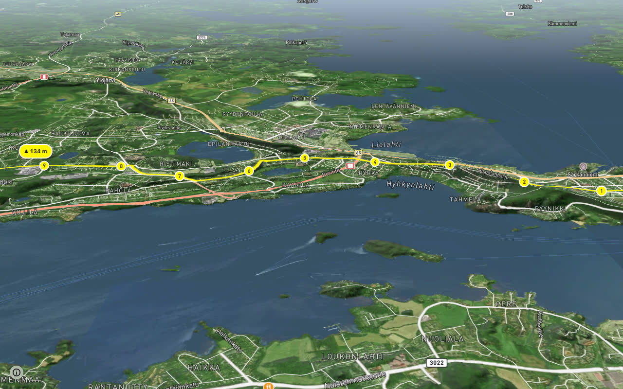 9 Tampere - Tesoma seen over 3D terrain