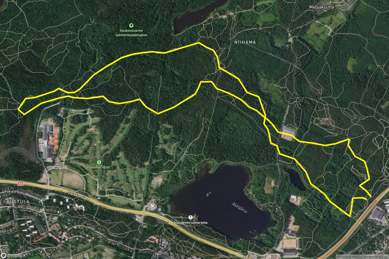 Luhtaantie – Toritunkatu 9 km loop seen over 3D terrain