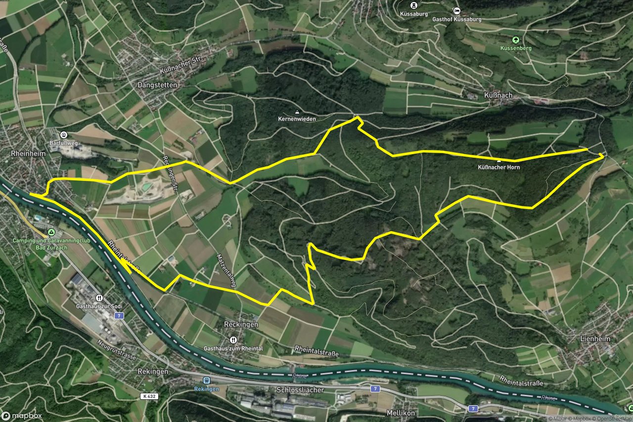 Matzentalweg – Jagdhüttenweg 15 km loop seen over 3D terrain